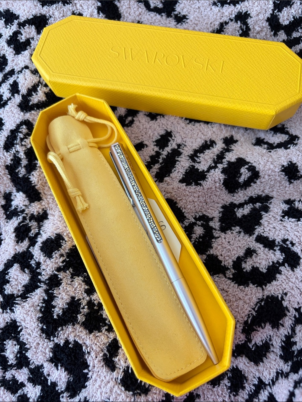 New SWAROVSKI Silver Crystal-Embellished Ballpoint Pen with Box